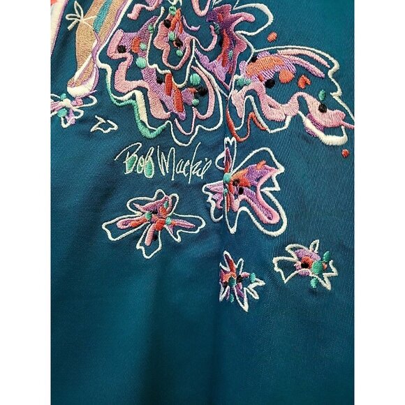 Bob Mackie Wearable Art Embroidered Teal SAMBA Dance Culture Festival Jacket 3X - Picture 6 of 7